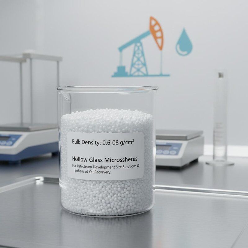 میکروسفرهای شیشه‌ای توخالی با چگالی حجمی ۰.۰۶-۰.۰۸ برای راهکارهای سایت توسعه نفت و ازدیاد برداشت نفت