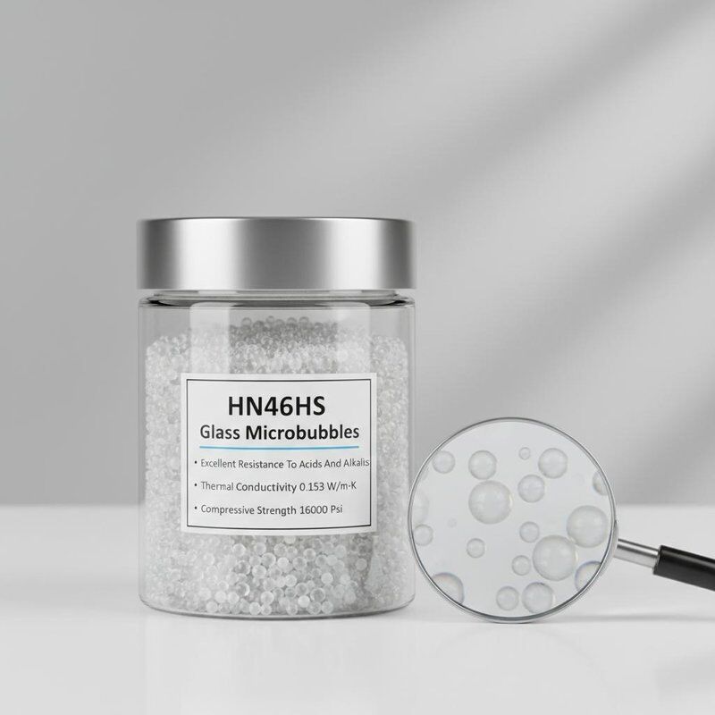 HN46HS حباب های کوچک شیشه ای با مقاومت عالی در برابر اسیدها و قلیات، رسانایی حرارتی 0.153 W / m · K و مقاومت فشنی 16000 Psi