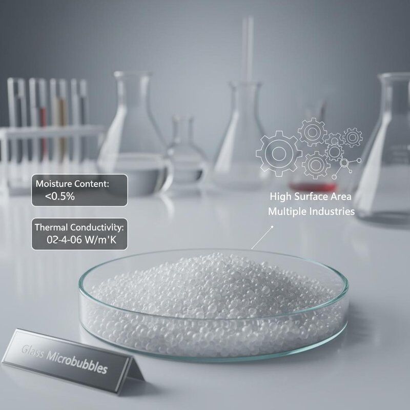 Glass Microbubbles with Moisture Content <0.5% High Surface Area and Thermal Conductivity 0.04-0.06 W/m·K for Multiple Industries