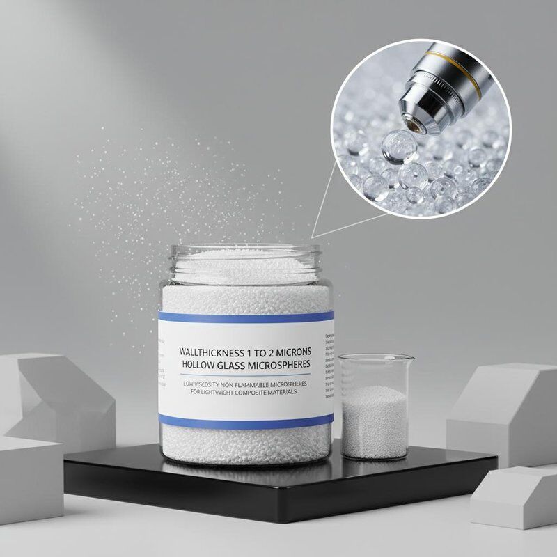 میکروسفرهای شیشه‌ای توخالی غیرقابل اشتعال با ویسکوزیته پایین و ضخامت دیواره 1 تا 2 میکرون برای کامپوزیت‌های سبک