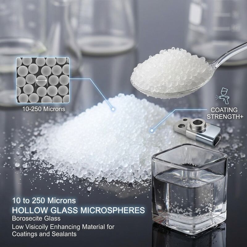 حباب های شیشه ای توخالی با تراکم 0.15 - 0.30 G/cm3 برای کامپوزیت های سبک وزن با رسانایی حرارتی پایین و مقاومت شیمیایی